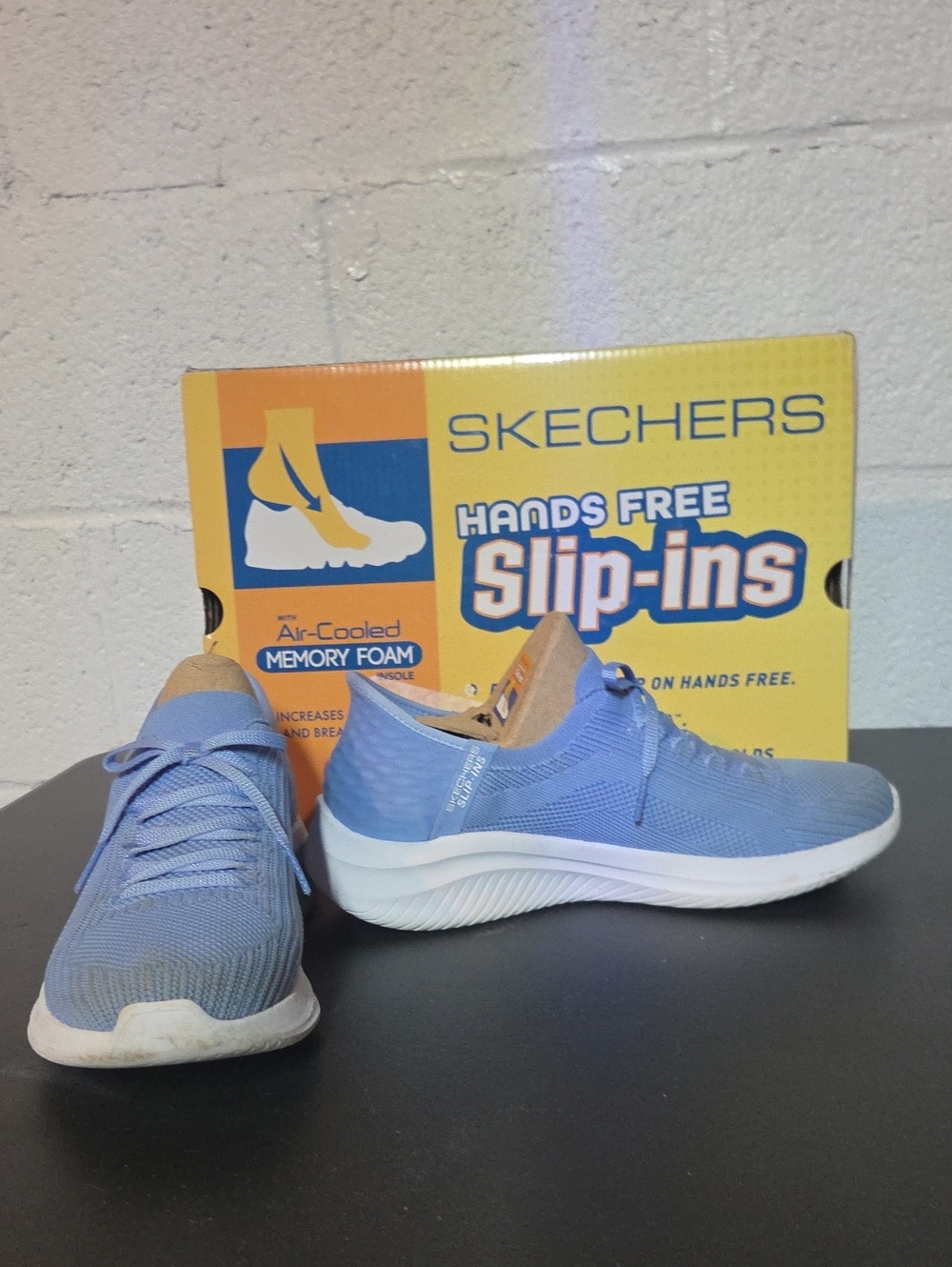 Skechers Women's Periwinkle Knit Slip-On Athletic Sneakers